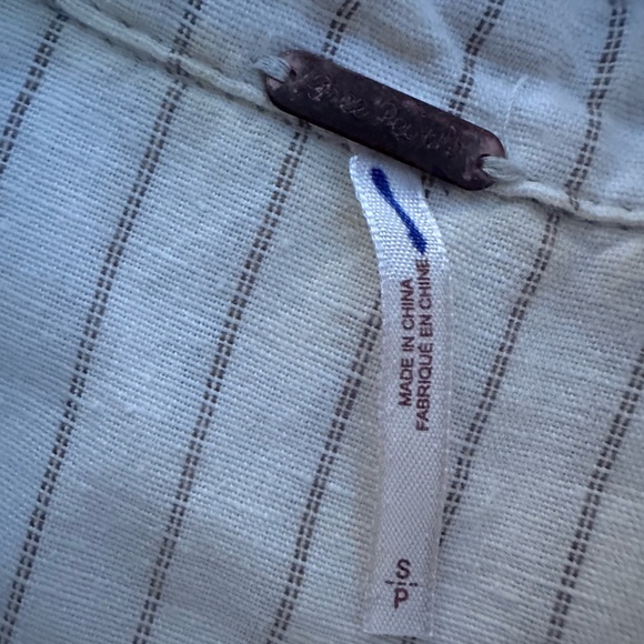 FREE PEOPLE S/P Womens White Striped Tie-Front Romper - Picture 7 of 12